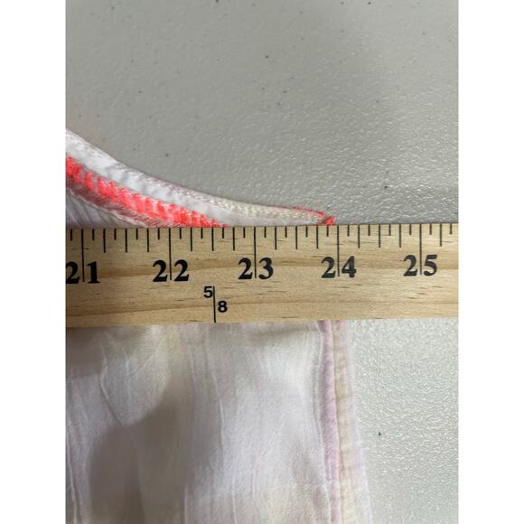 Free People Womens Sleeveless Run With Me Ivory Plaid Mini Dress Size Large - Picture 6 of 7